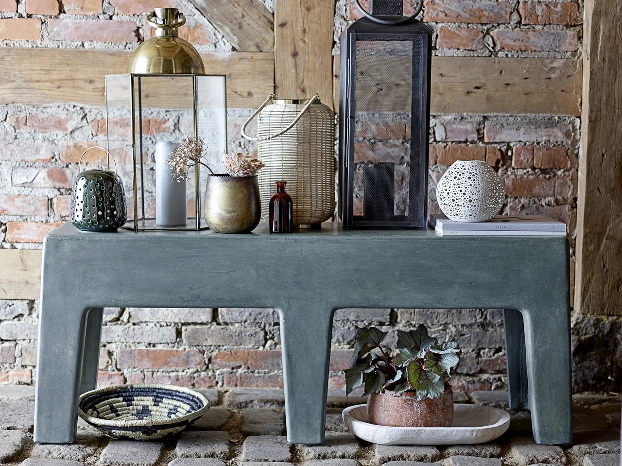 Bloomingville Lantaarn Metaal - Zwart L20xH57xW20 Cm 3 Bloomingville Lantaarn Metaal - Zwart L20xH57xW20 Cm - Afbeelding 3