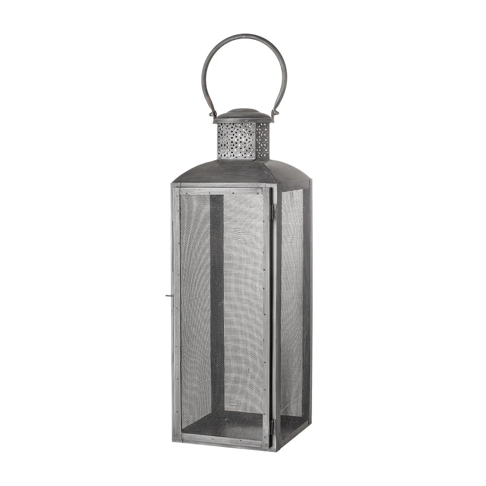 Bloomingville Lantaarn Metaal - Zwart L20xH57xW20 Cm 1 Bloomingville Lantaarn Metaal - Zwart L20xH57xW20 Cm