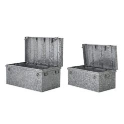 Bloomingville Opbergdozen Met Deksel Metaal - Zilver Set Van 2 Stuks -Kwaliteitsmeubelwinkel bloomingville opbergdozen met deksel metaal zilver 2