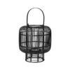 Broste Copenhagen Goran Lantaarn Bamboe/glas Zwart- Ø37XH42CM