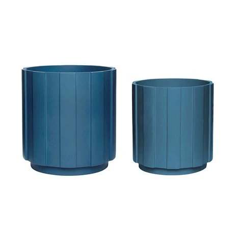 Hubsch Bloempot Set Petrol Blauw 2 Hubsch Bloempot Set Petrol Blauw - Afbeelding 2