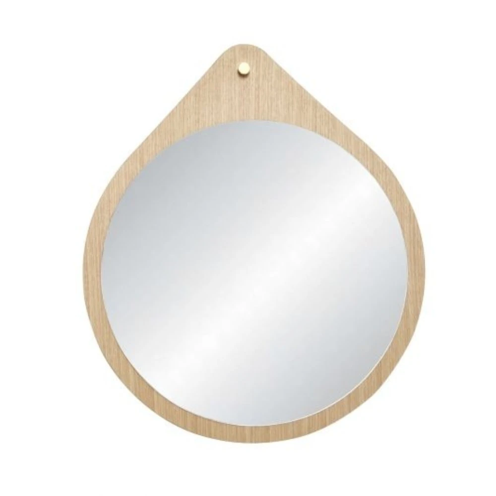 Hubsch Wandspiegel Rond Eikenhout - Naturel 4 Hubsch Wandspiegel Rond Eikenhout - Naturel - Afbeelding 4