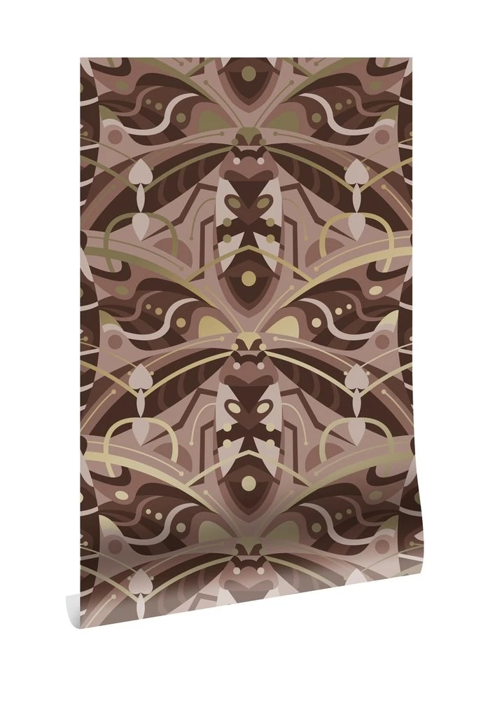 KEK Amsterdam Art Deco Goud Behang Animaux Beetle - Taupe 1 KEK Amsterdam Art Deco Goud Behang Animaux Beetle - Taupe