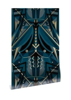 KEK Amsterdam Art Deco Goud Behang Animaux Grasshopper - Blauw