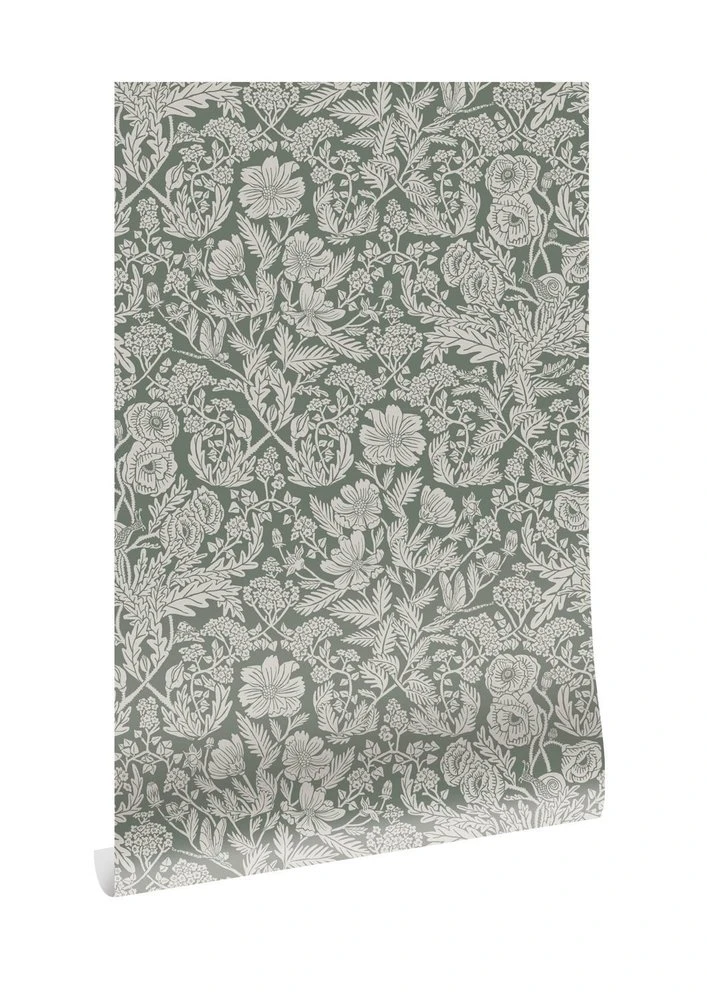 KEK Amsterdam Bloemen Behang Groen 100x280cm FR-004 3 KEK Amsterdam Bloemen Behang Groen 100x280cm FR-004 - Afbeelding 3