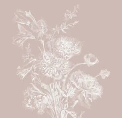 KEK Amsterdam Engraved Bloemen Behang Nude WP-759 400x280cm