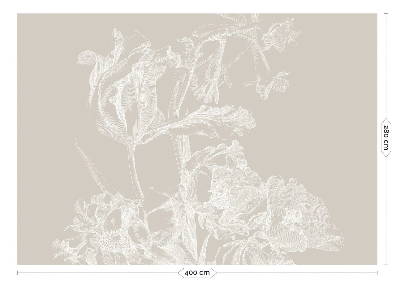 KEK Amsterdam Engraved Bloemen Behang WP-749 Grijs 400x280cm 3 KEK Amsterdam Engraved Bloemen Behang WP-749 Grijs 400x280cm - Afbeelding 3