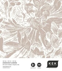 KEK Amsterdam Engraved Bloemen Behang Zand WP-754 200x280cm -Kwaliteitsmeubelwinkel kek amsterdam engraved bloemen behang zand wp 754 2