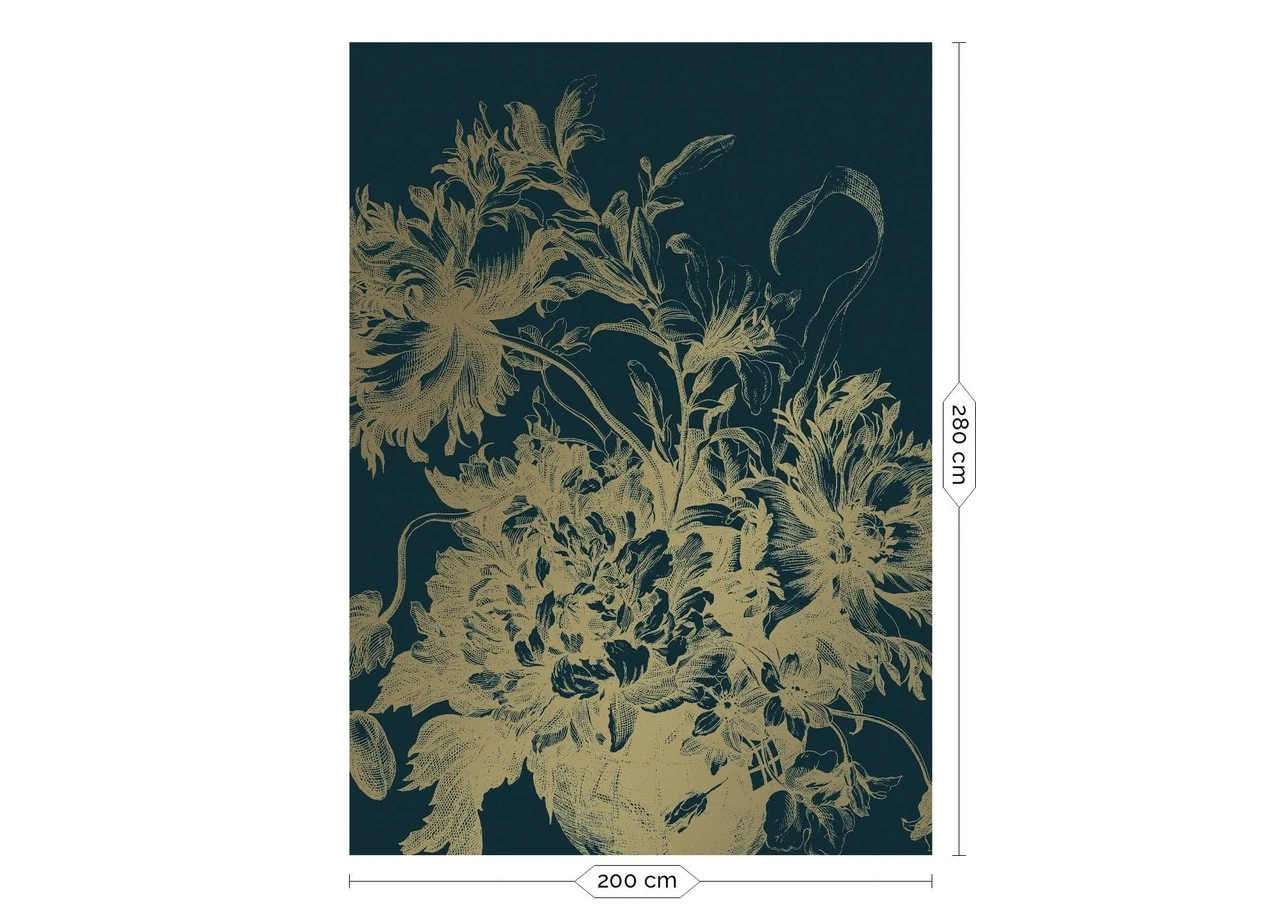 KEK Amsterdam Engraved Flowers Goud Behang MW-013 - 200x280cm 1 KEK Amsterdam Engraved Flowers Goud Behang MW-013 - 200x280cm