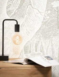 KEK Amsterdam Engraved Landschappen Behang Grijs WP-767- 400x280cm -Kwaliteitsmeubelwinkel kek amsterdam engraved landschappen behang grijs w 9