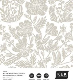 KEK Amsterdam Getekende Bloemen Behang 100x280cm Beige - FR-005 -Kwaliteitsmeubelwinkel kek amsterdam getekende bloemen behang 100x280cm b 4