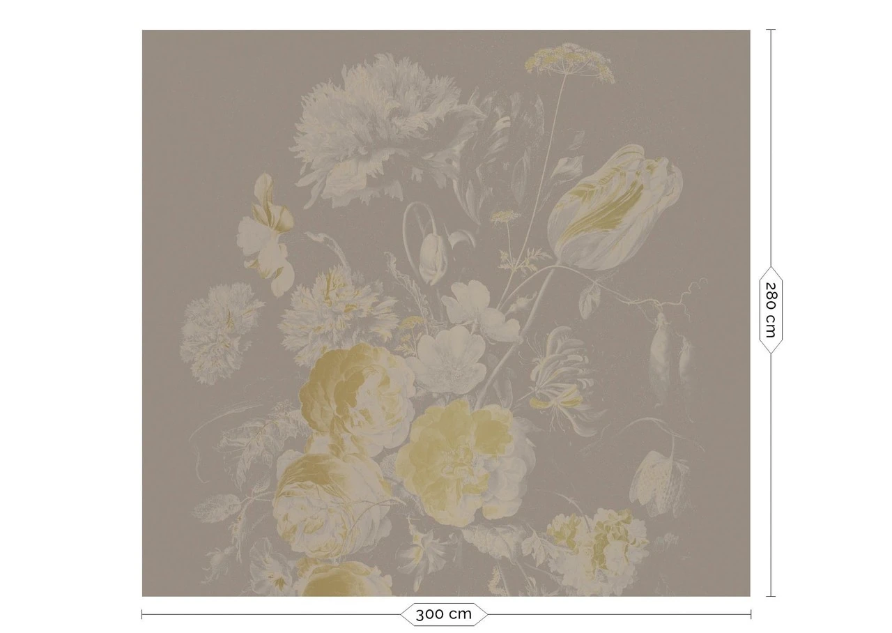 KEK Amsterdam Golden Age Flowers Goud Behang MW-044 - 300x280cm 1 KEK Amsterdam Golden Age Flowers Goud Behang MW-044 - 300x280cm