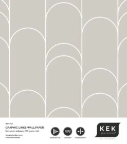 KEK Amsterdam Grafische Lijnen Behang 100x280cm Beige WP-737 -Kwaliteitsmeubelwinkel kek amsterdam grafische lijnen behang 100x280cm be 2