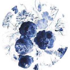 KEK Amsterdam Royal Blue Flowers Behangcirkel CK-001 ø190cm
