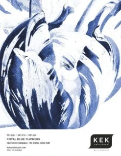 KEK Amsterdam Royal Blue Flowers Behangcirkel SC-002 - ø 142,5 Cm -Kwaliteitsmeubelwinkel kek amsterdam royal blue flowers behangcirkel sc 0 2