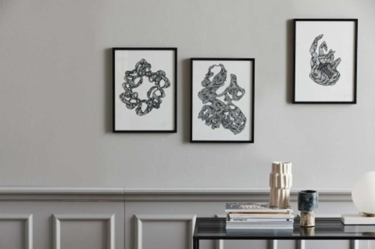 Nordal Rocaille Illustration - Zwart/wit 3 Nordal Rocaille Illustration - Zwart/wit - Afbeelding 3