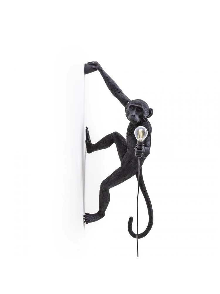 Seletti Monkey Lamp Hanging Right - Zwart 1 Seletti Monkey Lamp Hanging Right - Zwart