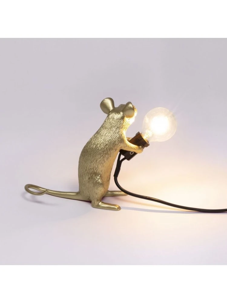 Seletti Mouse Lamp Mac - Goud 3 Seletti Mouse Lamp Mac - Goud - Afbeelding 3