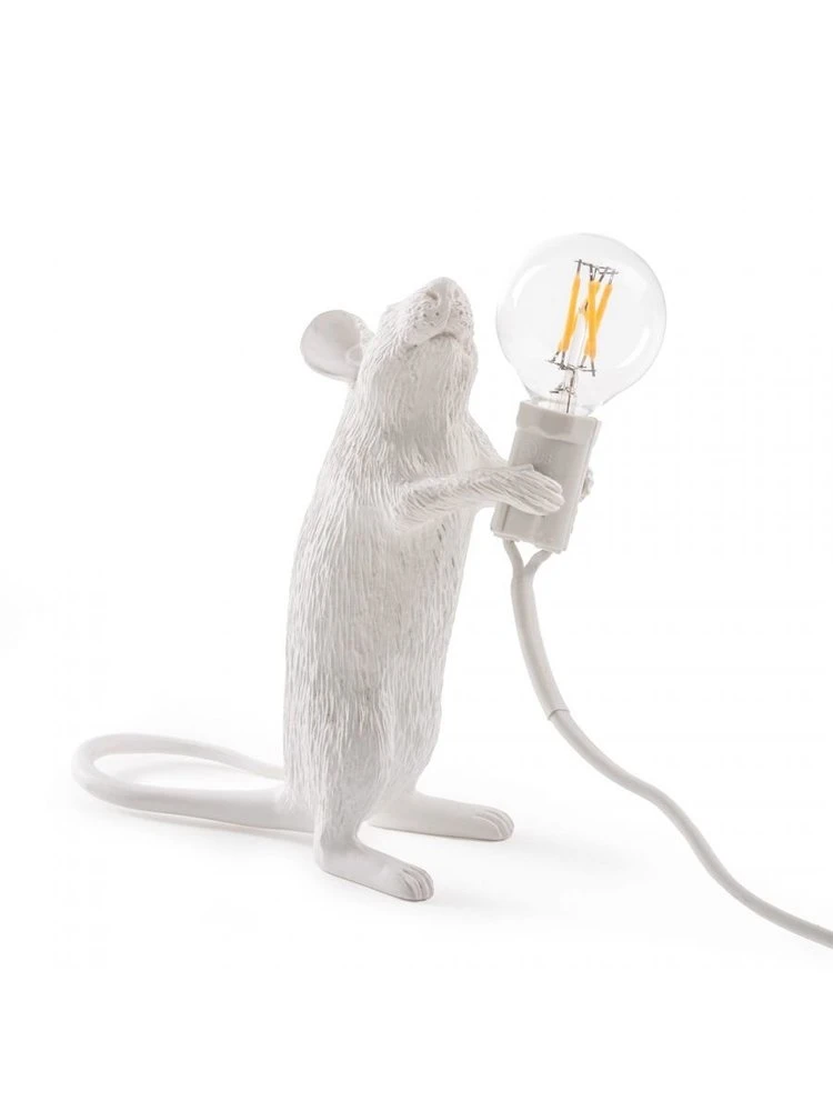 Seletti Mouse Lamp Standing - Wit 4 Seletti Mouse Lamp Standing - Wit - Afbeelding 4
